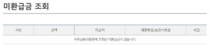 미환급금 조회