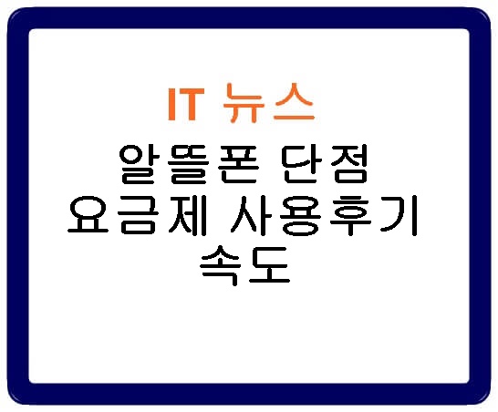 알뜰폰 단점 요금제 사용후기 속도