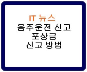 음주운전 신고 포상금 신고 방법