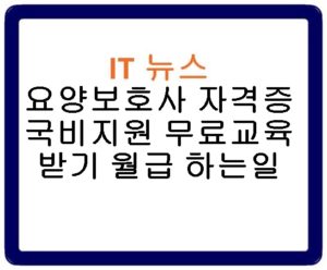 요양보호사 자격증 국비지원 무료교육 받기 월급 하는일